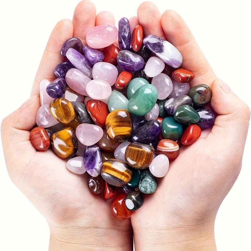 Assorted Natural Tumbled Stones and Crystals Pack for Beginners