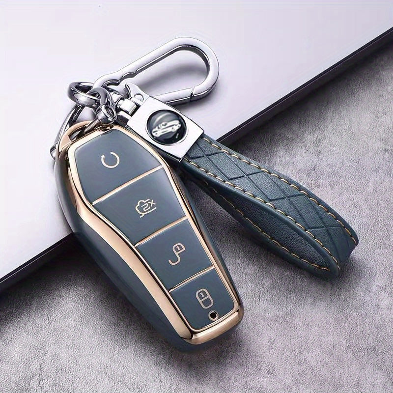 TPU Car Remote Key Cover for 4-Button Fob Compatible with Various Models