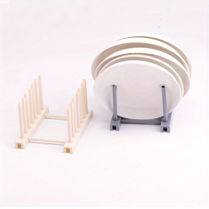 Estante de drenaje multifuncional para platos y tazas, organizador de cocina, compacto, de plástico
