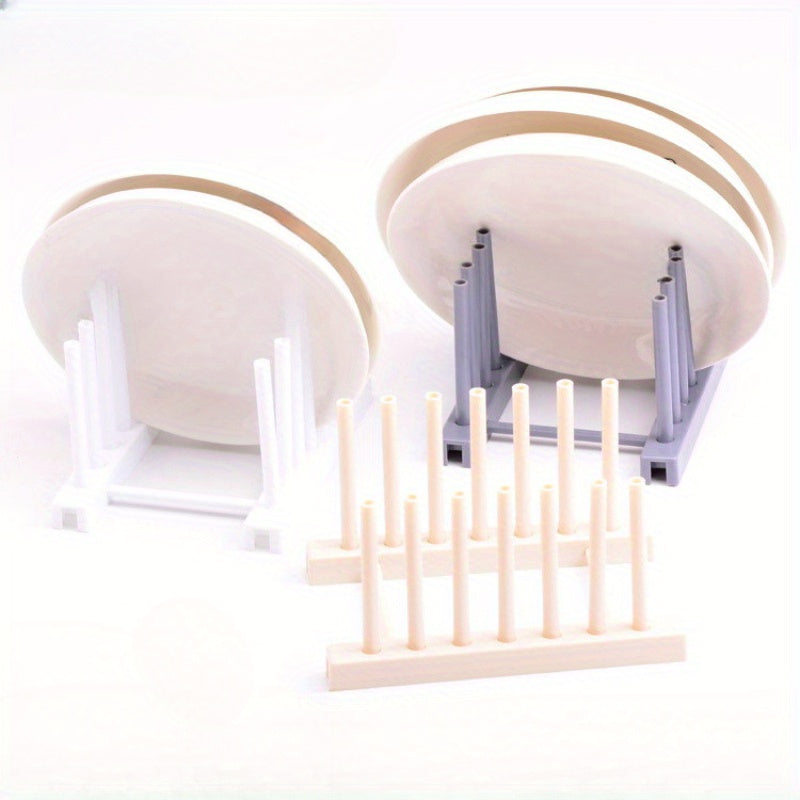 Escurridor de platos y tazas de plástico para cocina, organizador de vajilla que ahorra espacio