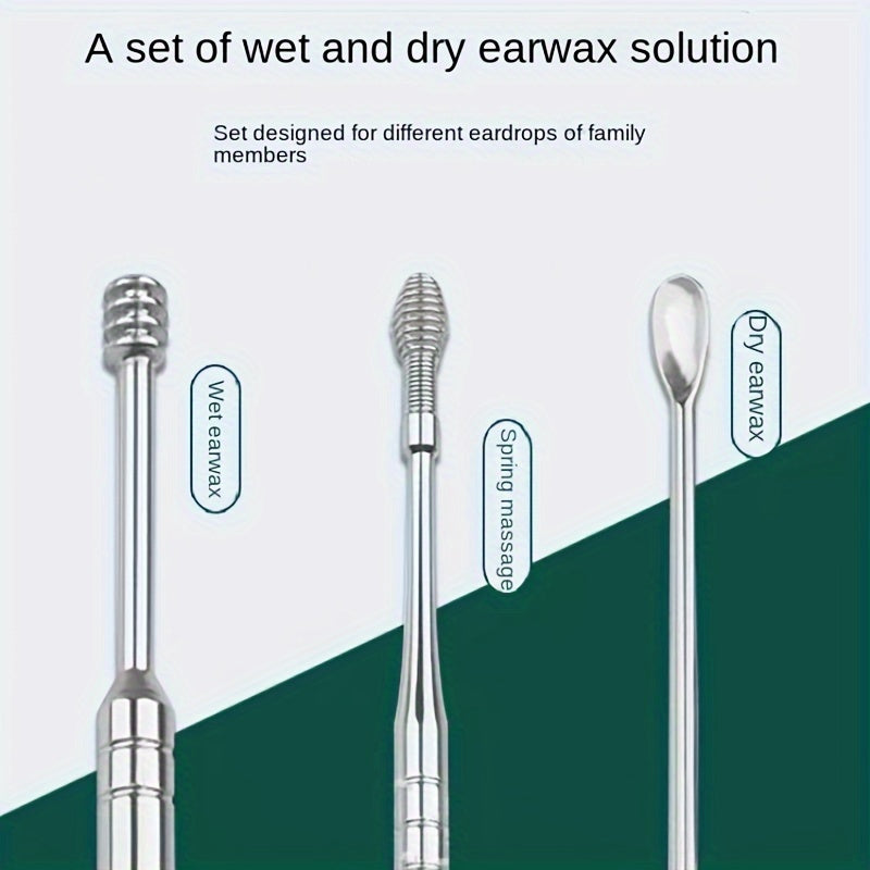 Set of 10 Stainless Steel Ear Wax Removal Tools for Cleaning and Collecting