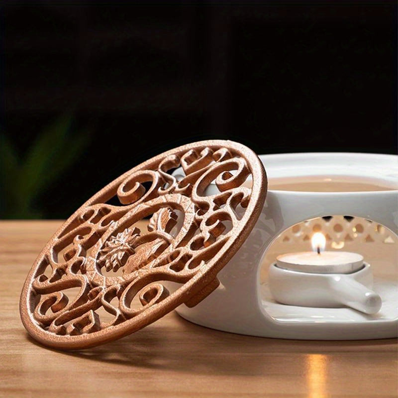 Ceramic Teapot Heater with Candle Insulation Base for Tea Coffee Water Use