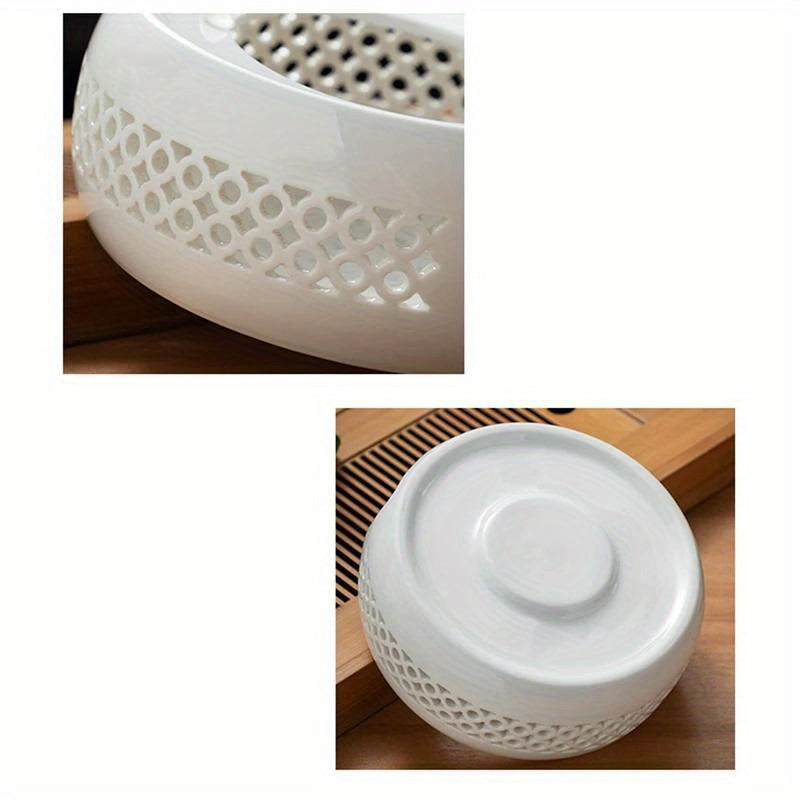 Ceramic Teapot Heater with Candle Insulation Base for Tea Coffee Water Use