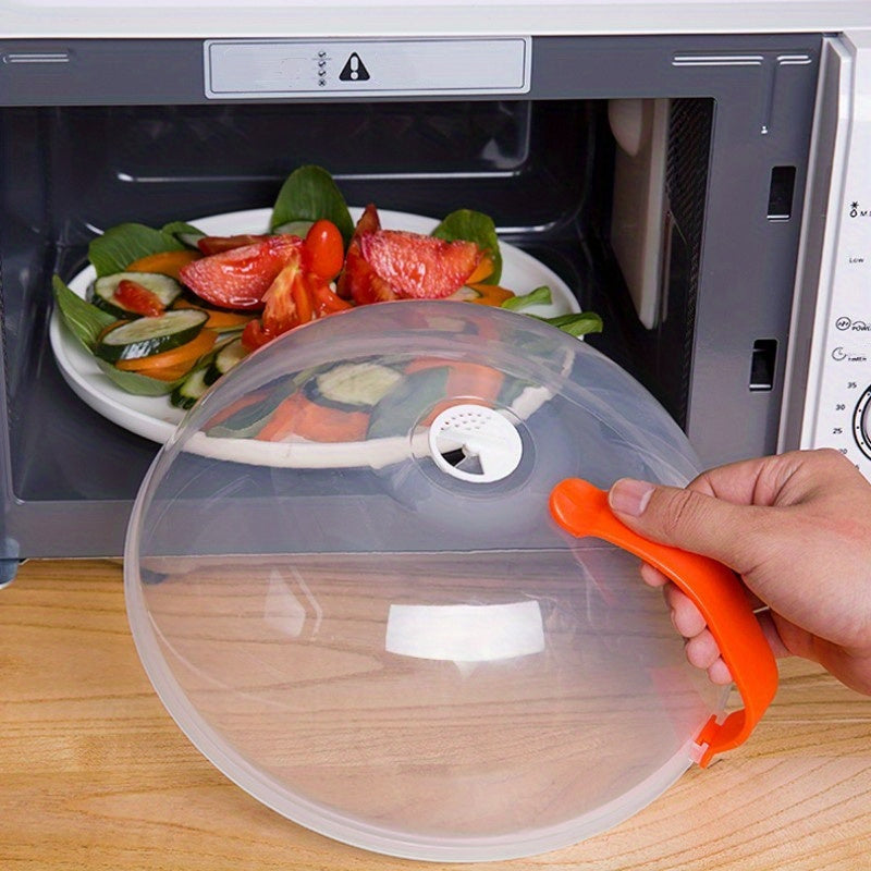 Microwave Splatter Guard Clear Cover with Easy-Grip Handle and Ventilation