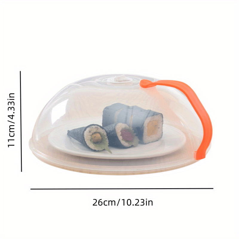 Microwave Splatter Guard Clear Cover with Easy-Grip Handle and Ventilation