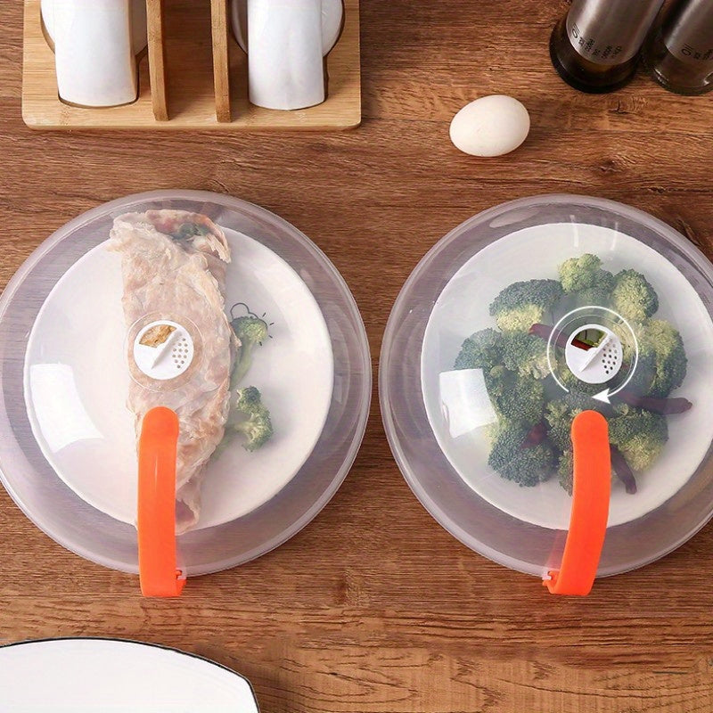 Microwave Splatter Guard Clear Cover with Easy-Grip Handle and Ventilation
