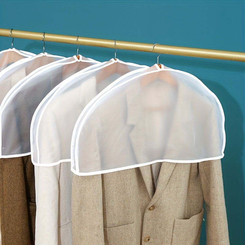 5pcs Transparent EVA Garment Covers for Suits Jackets Dresses Storage in Bedrooms Dormitories