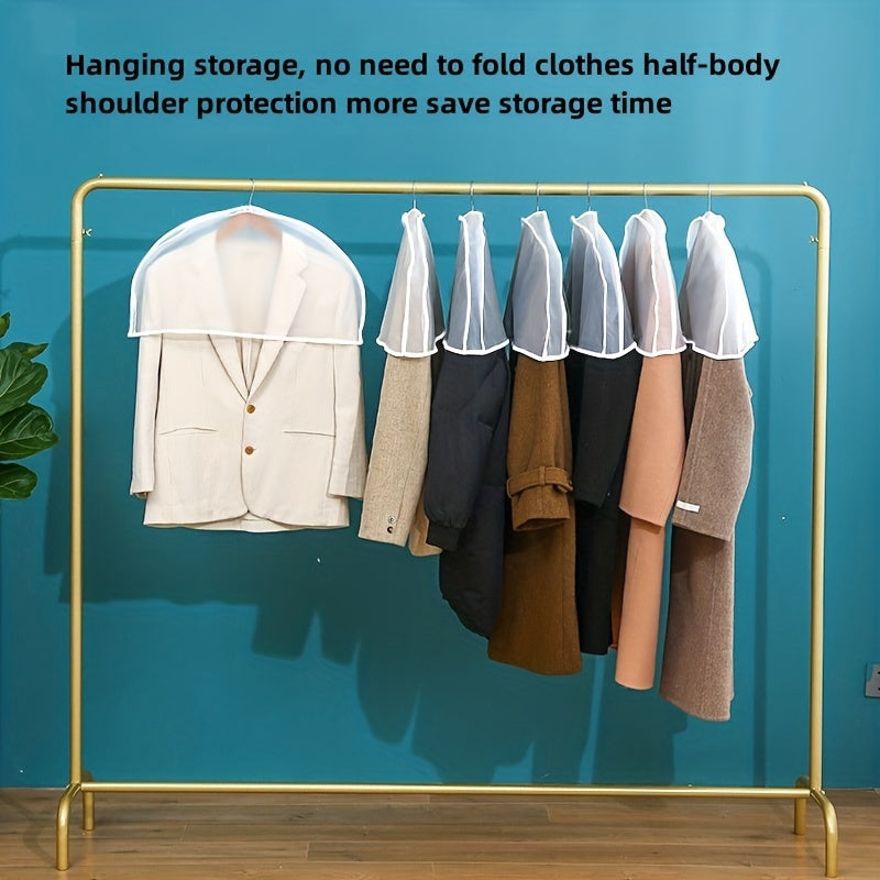 5pcs Transparent EVA Garment Covers for Suits Jackets Dresses Storage in Bedrooms Dormitories