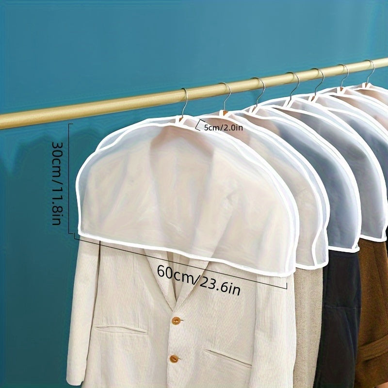 5pcs Transparent EVA Garment Covers for Suits Jackets Dresses Storage in Bedrooms Dormitories