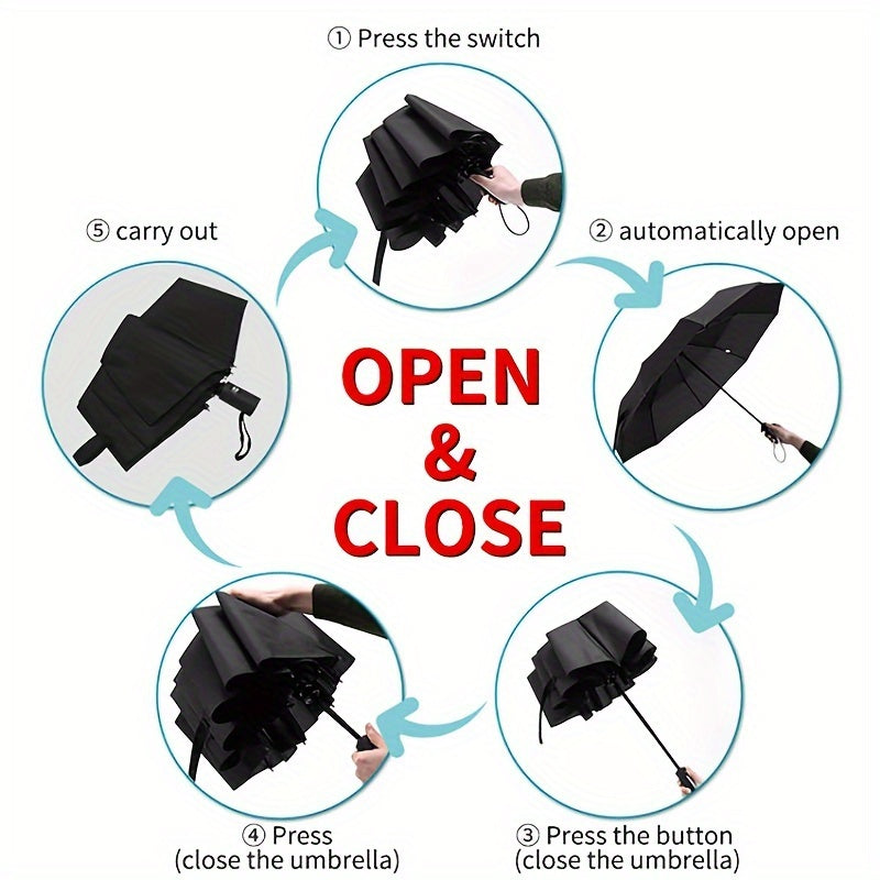 Eng ko'p sotiladigan avtomatik biznes soyabon klassik bir rangda, ochiq sayohat uchun mos va erkaklar biznesi uchun mo'ljallangan.