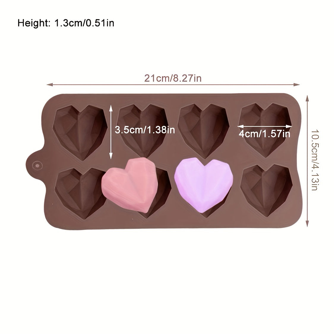 Love Heart Shaped 3D Silicone Mold for Resin Casting