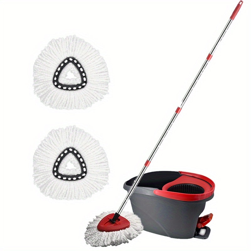 Spin Mop Set with 360° Rotating Bucket and Microfiber Pads for Easy Cleaning