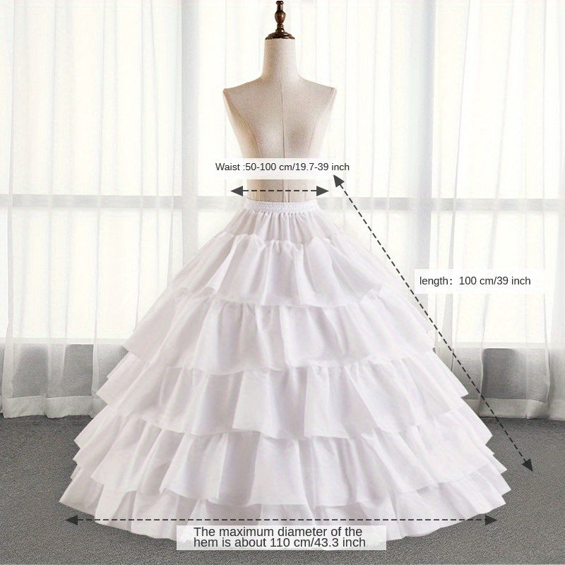 Wedding Dress with Multiple Hoops and Fluffy Underskirt for Bridal Gown