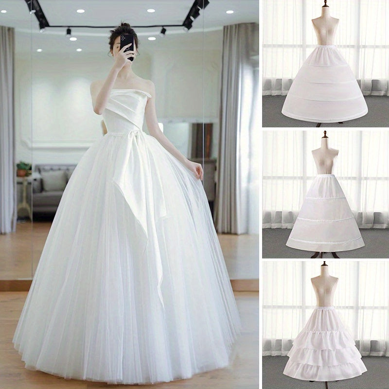 Wedding Dress with Multiple Hoops and Fluffy Underskirt for Bridal Gown