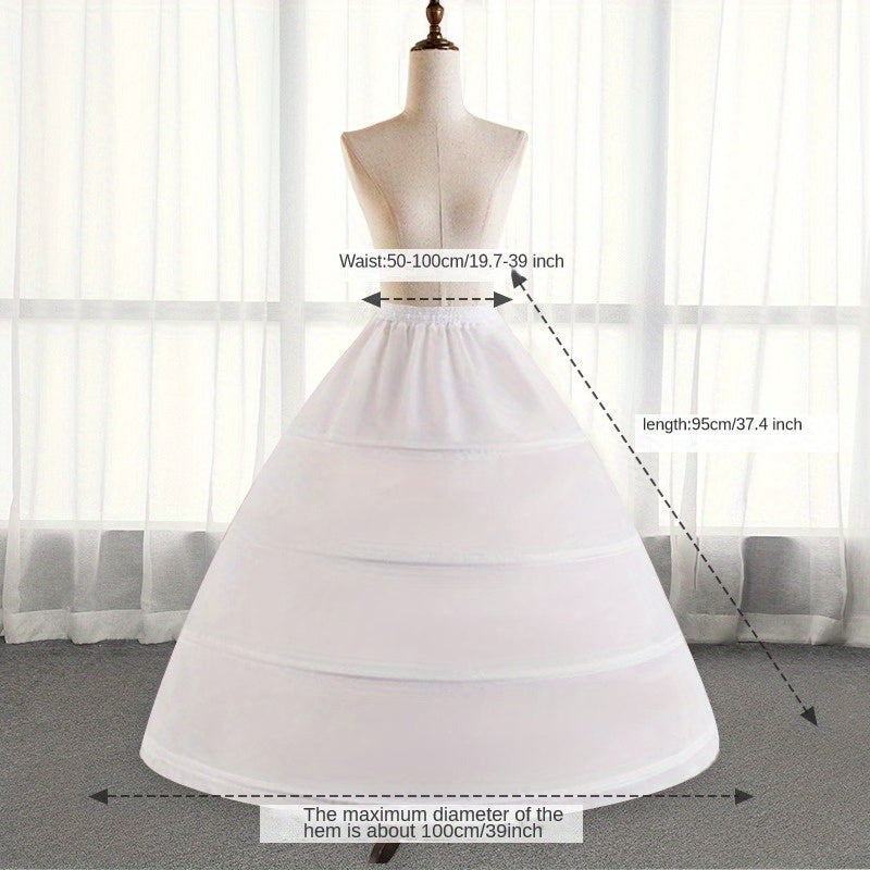 Wedding Dress with Multiple Hoops and Fluffy Underskirt for Bridal Gown