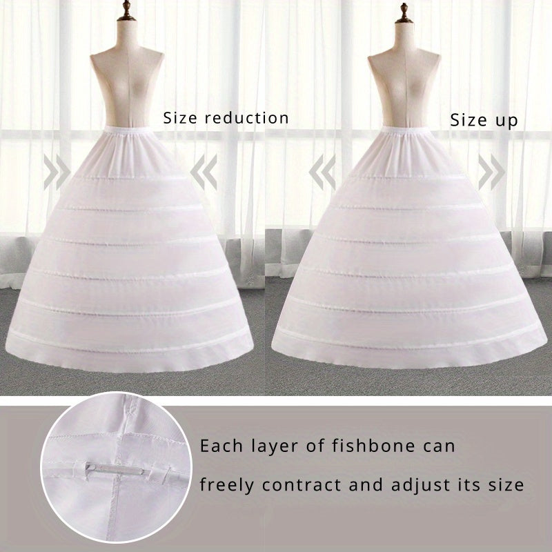 Wedding Dress with Multiple Hoops and Fluffy Underskirt for Bridal Gown