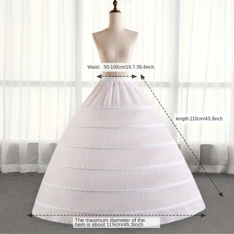 Wedding Dress with Multiple Hoops and Fluffy Underskirt for Bridal Gown