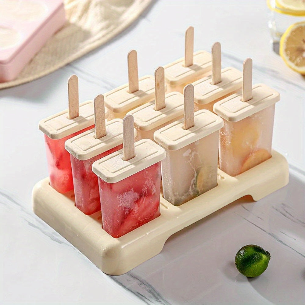 Ice Cream Popsicle Maker Set with Drip Guard and Tray, BPA-Free, Easy to Clean
