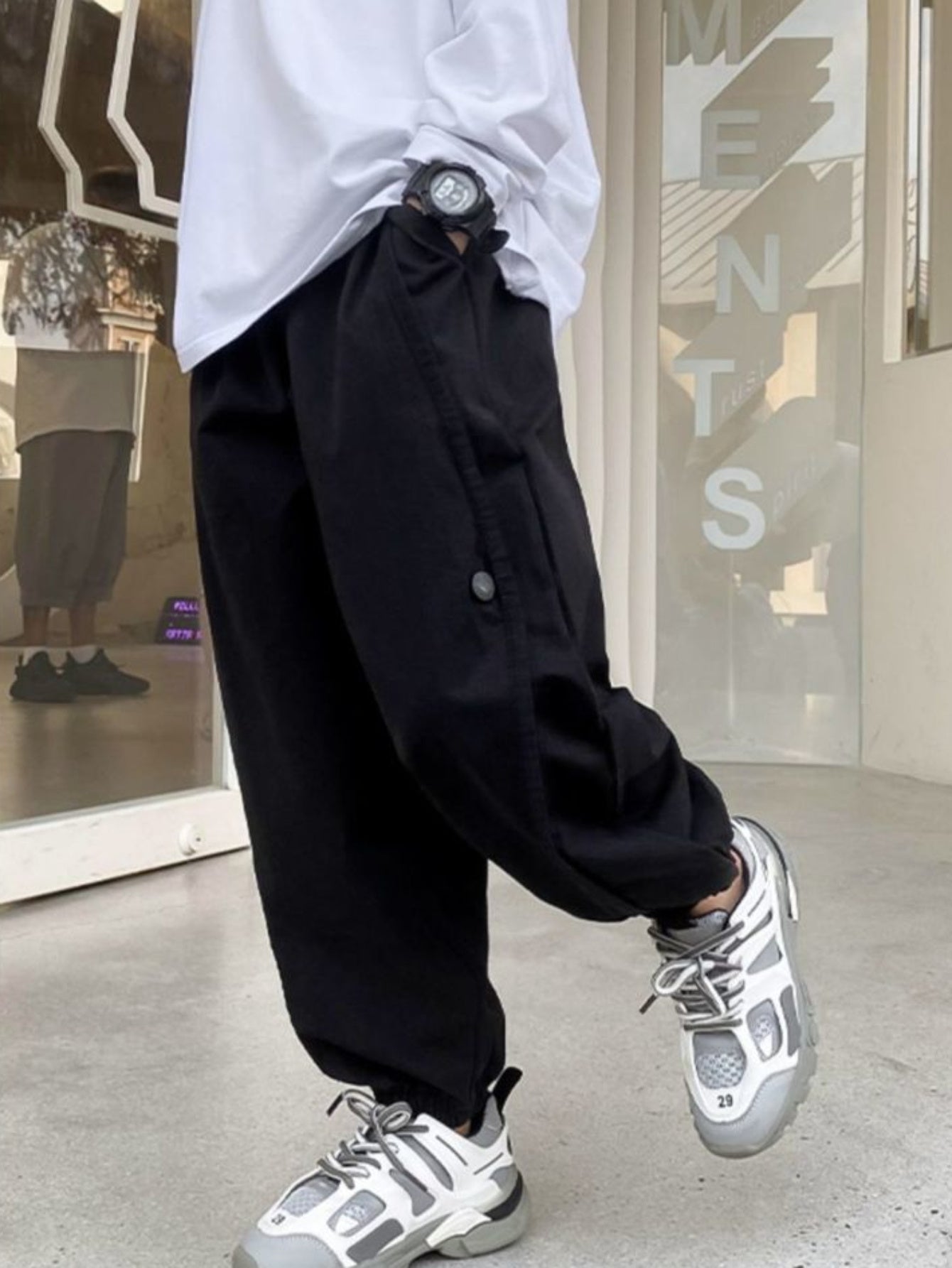 Yigitlar Cargo Jogger shimlar bolalar uchun kundalik elastik belbog'li cho'ntaklar bilan, barcha mavsum uchun