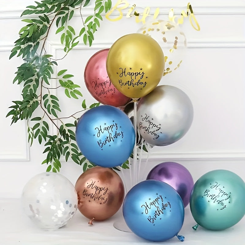 Globos de látex metálicos para cumpleaños, bodas, graduaciones, colores mezclados, paquete de 20