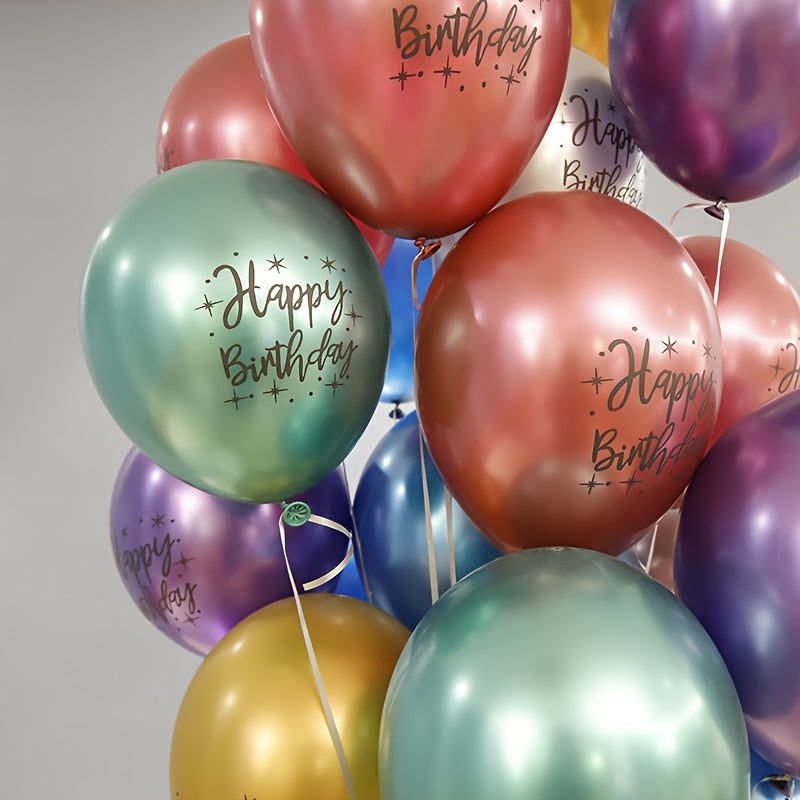Globos de látex metálicos para cumpleaños, bodas, graduaciones, colores mezclados, paquete de 20