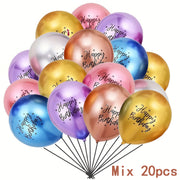 Globos de látex metálicos para cumpleaños, bodas, graduaciones, colores mezclados, paquete de 20
