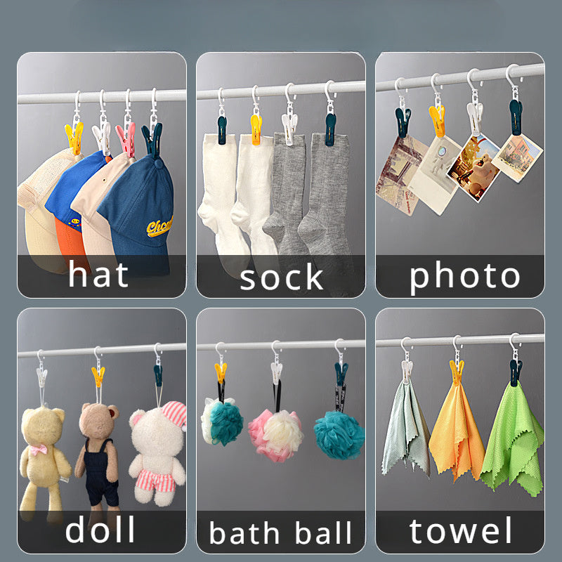 Shimgichlar uchun shamolga qarshi va sirpanishga qarshi xususiyatlarga ega kiyimlar uchun kliplar, sochiq va paypoqni osish uchun