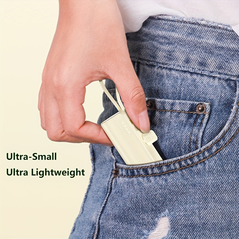 5000mAh Mini Portable Power Bank for iPhone and Android USB-C Charger