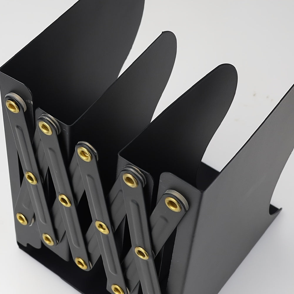 Expandable Metal Bookend for Office Desk Organizer, Adjustable Magazine Holder, 48.26 cm