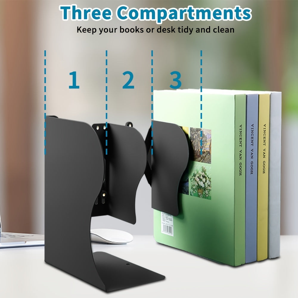 Expandable Metal Bookend for Office Desk Organizer, Adjustable Magazine Holder, 48.26 cm