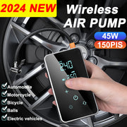 45W Portable Air Pump with Digital Display and USB Rechargeable Battery