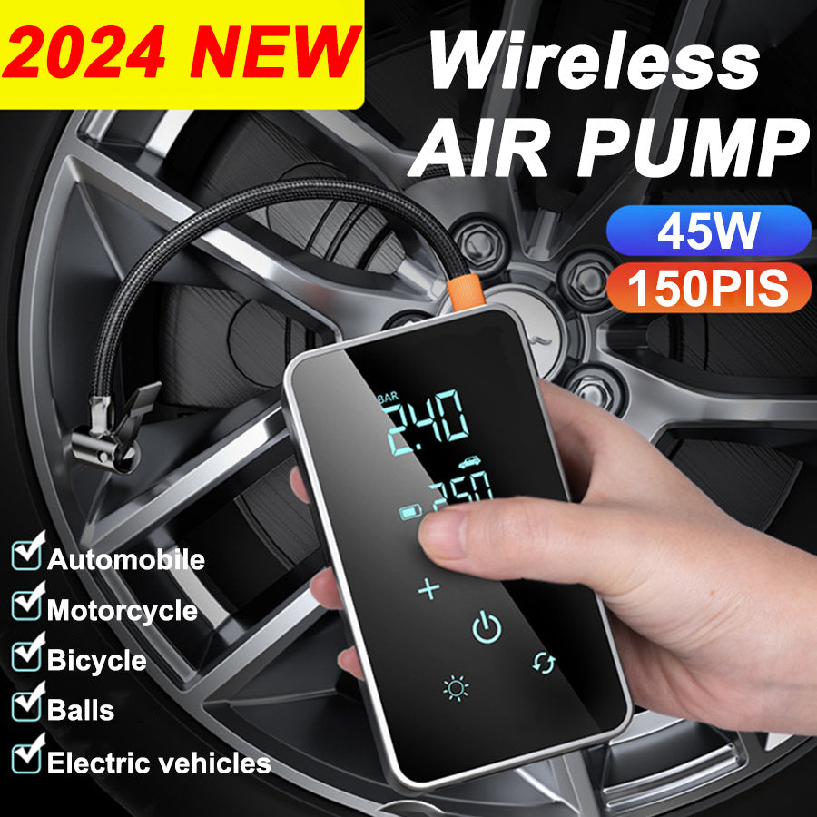 45W Portable Air Pump with Digital Display and USB Rechargeable Battery