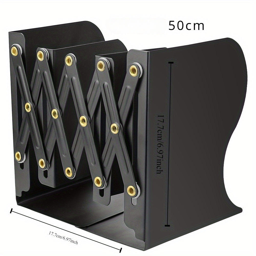 Expandable Metal Bookend for Office Desk Organizer, Adjustable Magazine Holder, 48.26 cm