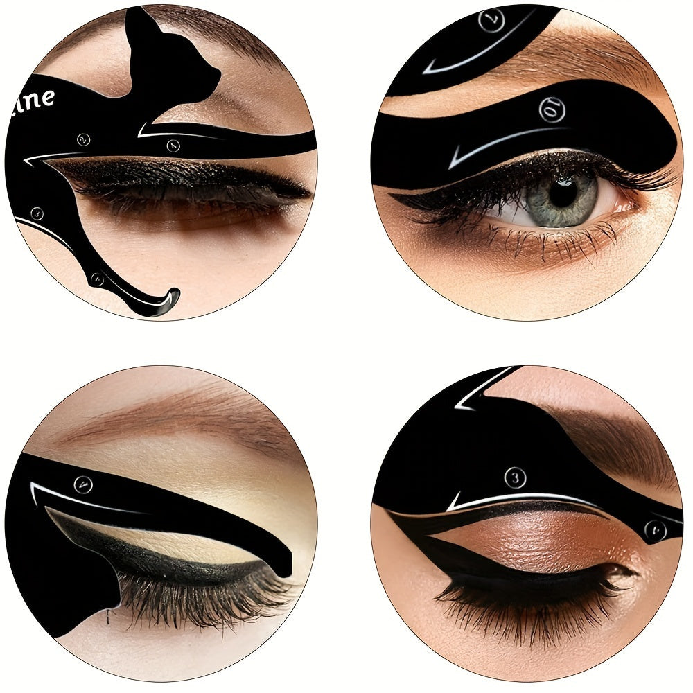 Plantillas de delineador de ojos mate de PVC para mujer, kit de aplicador de sombra ahumada