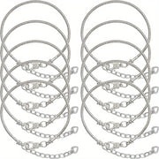 Set of 10 Gold or Silver Snake Bone Chain Bracelets with Heart Lobster Clasps