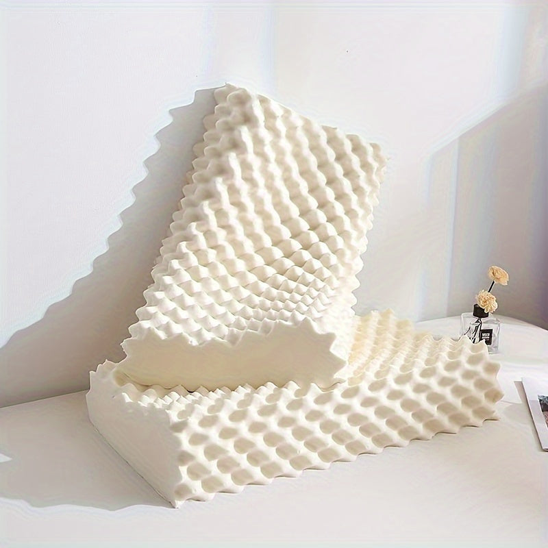 Orthopedic Latex Neck Pillow for Side Sleepers with Removable Cover Natural Rubber Medium Soft Massage Feature