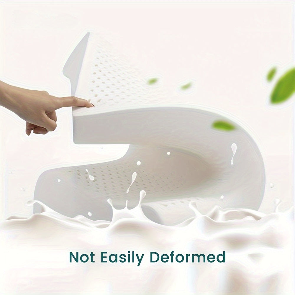 Orthopedic Latex Neck Pillow for Side Sleepers with Removable Cover Natural Rubber Medium Soft Massage Feature