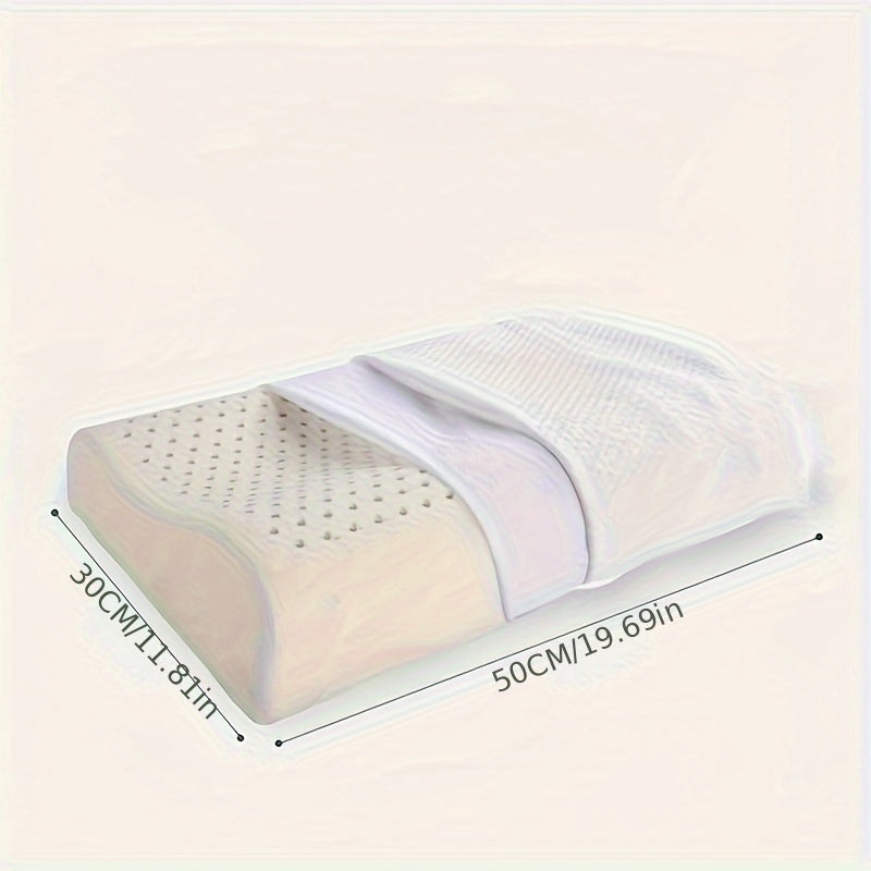 Orthopedic Latex Neck Pillow for Side Sleepers with Removable Cover Natural Rubber Medium Soft Massage Feature