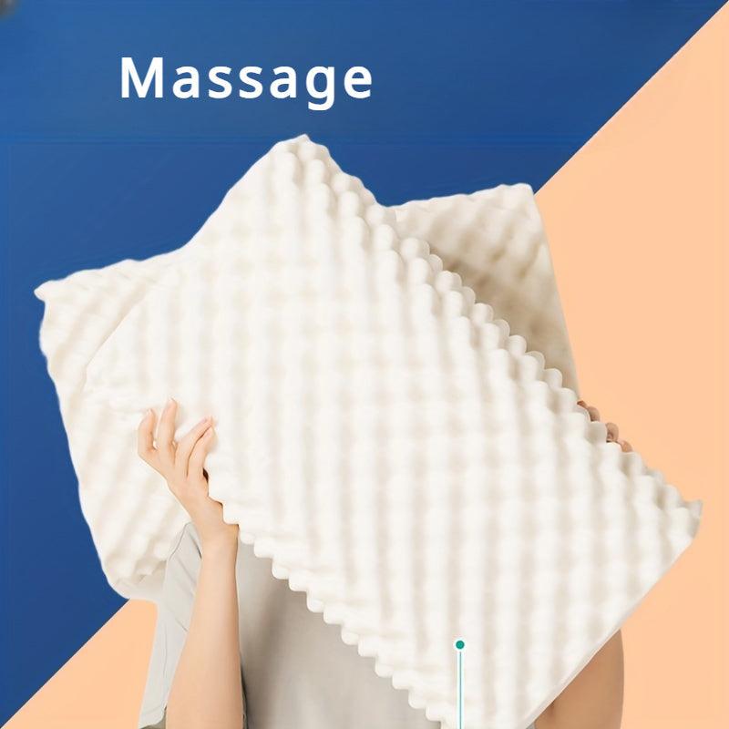 Orthopedic Latex Neck Pillow for Side Sleepers with Removable Cover Natural Rubber Medium Soft Massage Feature