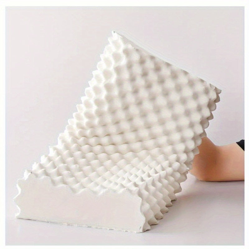 Orthopedic Latex Neck Pillow for Side Sleepers with Removable Cover Natural Rubber Medium Soft Massage Feature