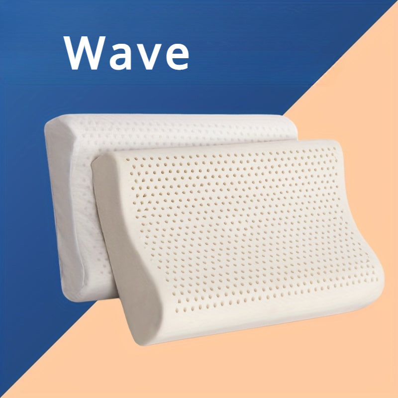 Orthopedic Latex Neck Pillow for Side Sleepers with Removable Cover Natural Rubber Medium Soft Massage Feature