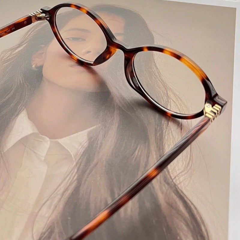 Leopard Print Small Frame Glasses Blue Light Blocking Y2K Style for Screen Use