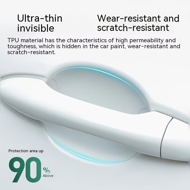 Universal avtomobil eshigi tutqichlari stikerlari 8 ta paket shaffof chizilishga qarshi himoya