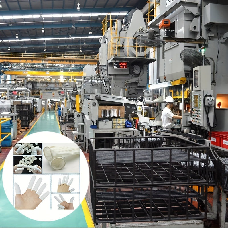 Barcha barmoq o'lchamlari uchun oq silikon bir martalik anti-slip qo'lqoplar