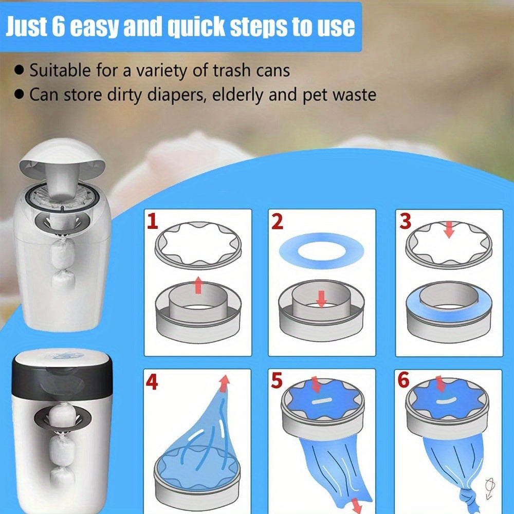 Refillable Diaper Garbage Bag for Trash Buckets, Leakproof, 1 Pack