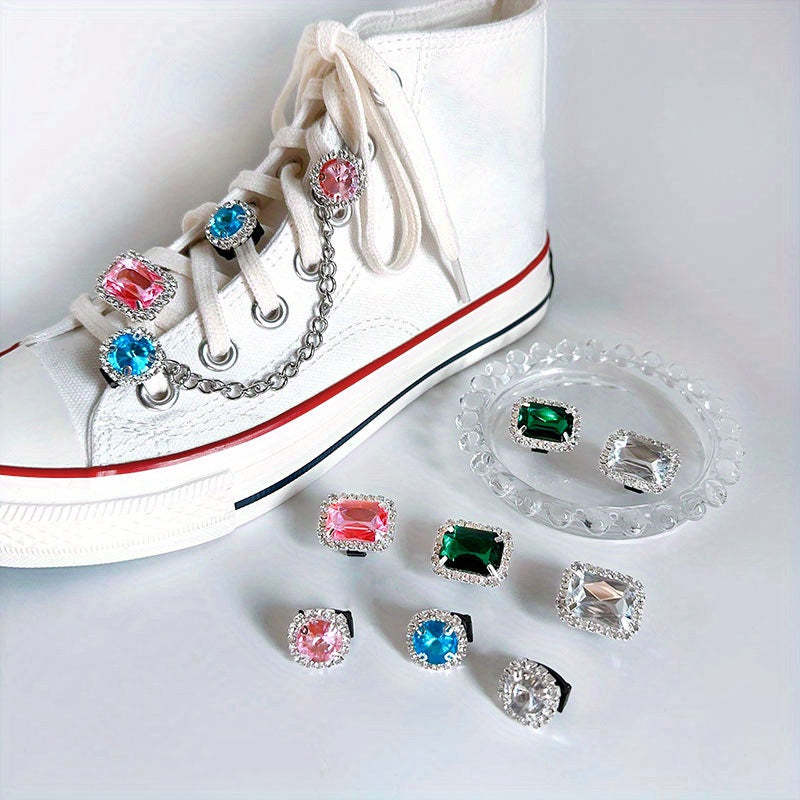 2PCS Rhinestone Shoe Laces Buckles for Sneakers Sparkling Shoe Charms