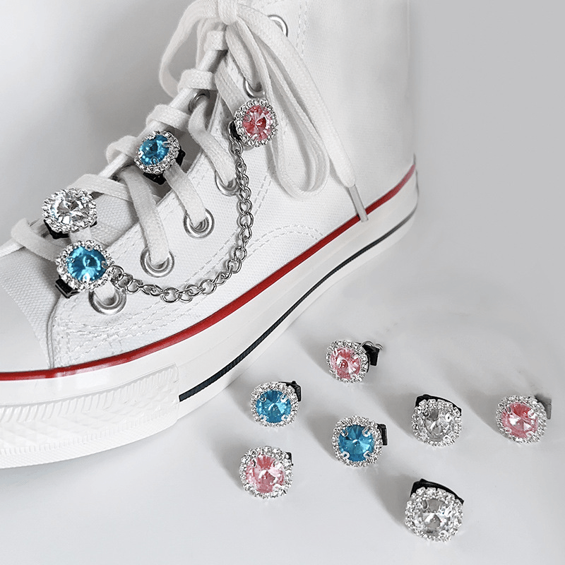 2PCS Rhinestone Shoe Laces Buckles for Sneakers Sparkling Shoe Charms