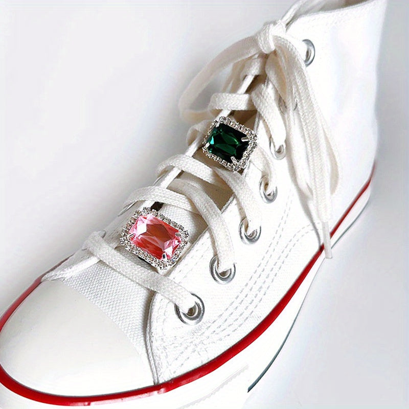 2PCS Rhinestone Shoe Laces Buckles for Sneakers Sparkling Shoe Charms