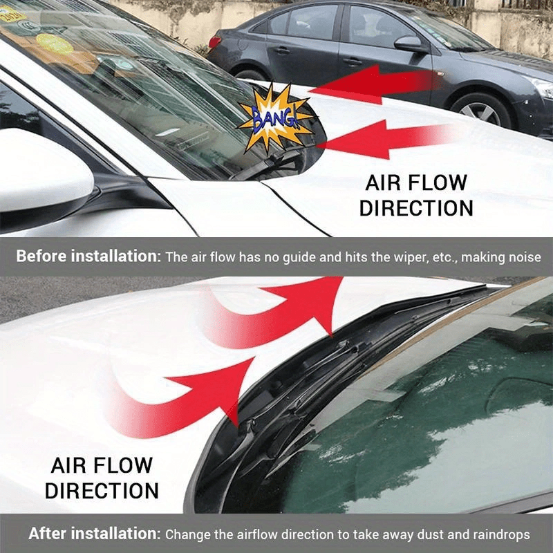 Universal Car Hood Windshield Rubber Guide Strip 180cm Wind Noise Reduction