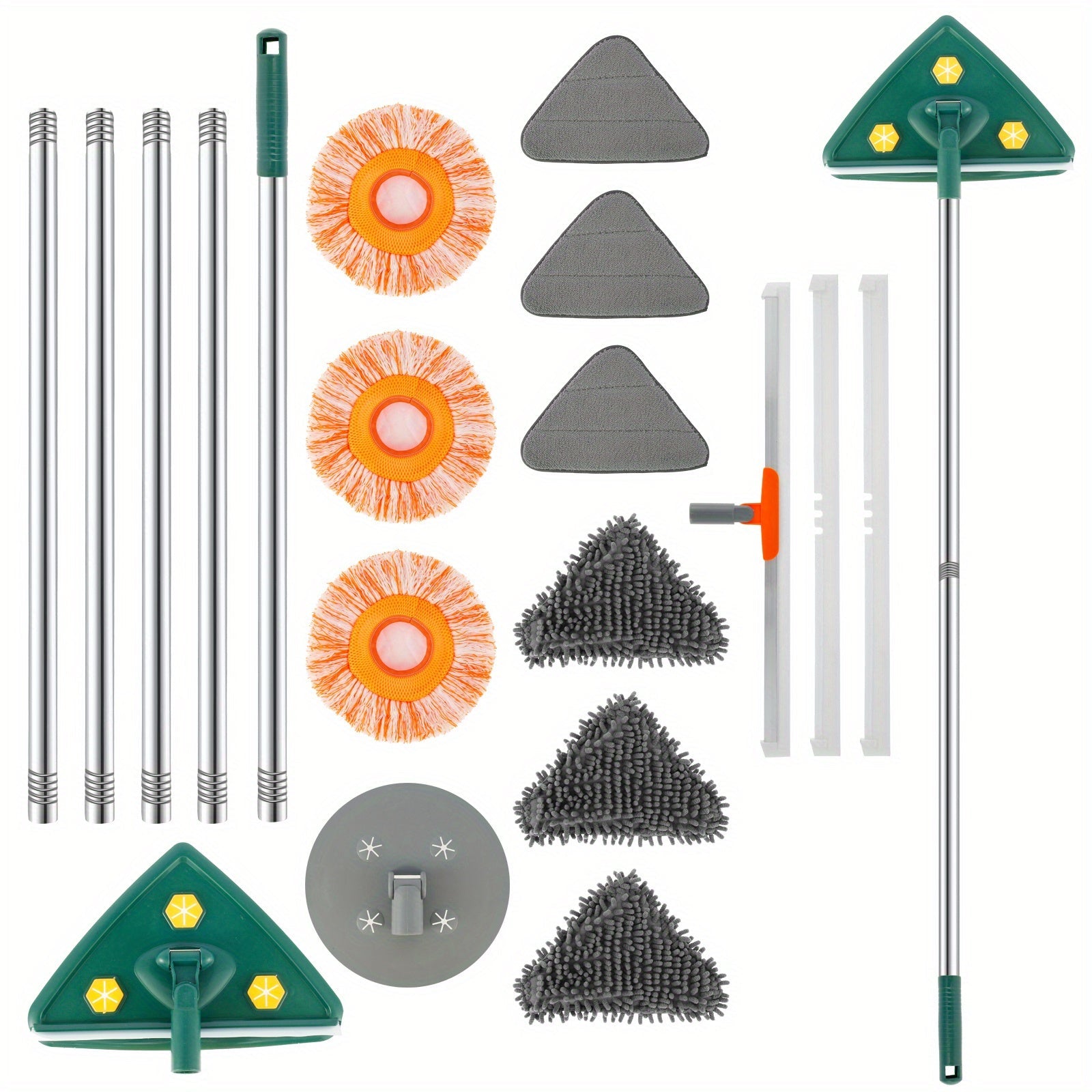 Devor tozalash mopki, buriladigan boshli, 9 ta o‘rnini bosadigan mato, ajraladigan shlang
